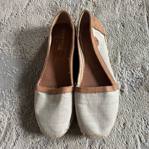 Sperry TopSider Danica Espadrille Slip On boat Shoes  Flats cream tan loafer 11 - Picture 2 of 10